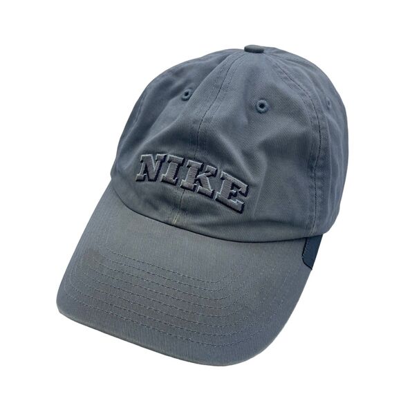 Vintage Nike Arch Block Spellout Gray Hat Y2K - Picture 2 of 6